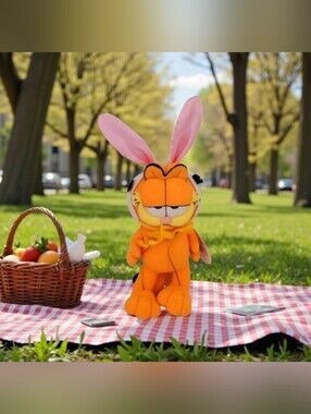 Russell Stover/Play-By-Play 10" Garfield Easter Bunny Costume Plush Toy New&Tag